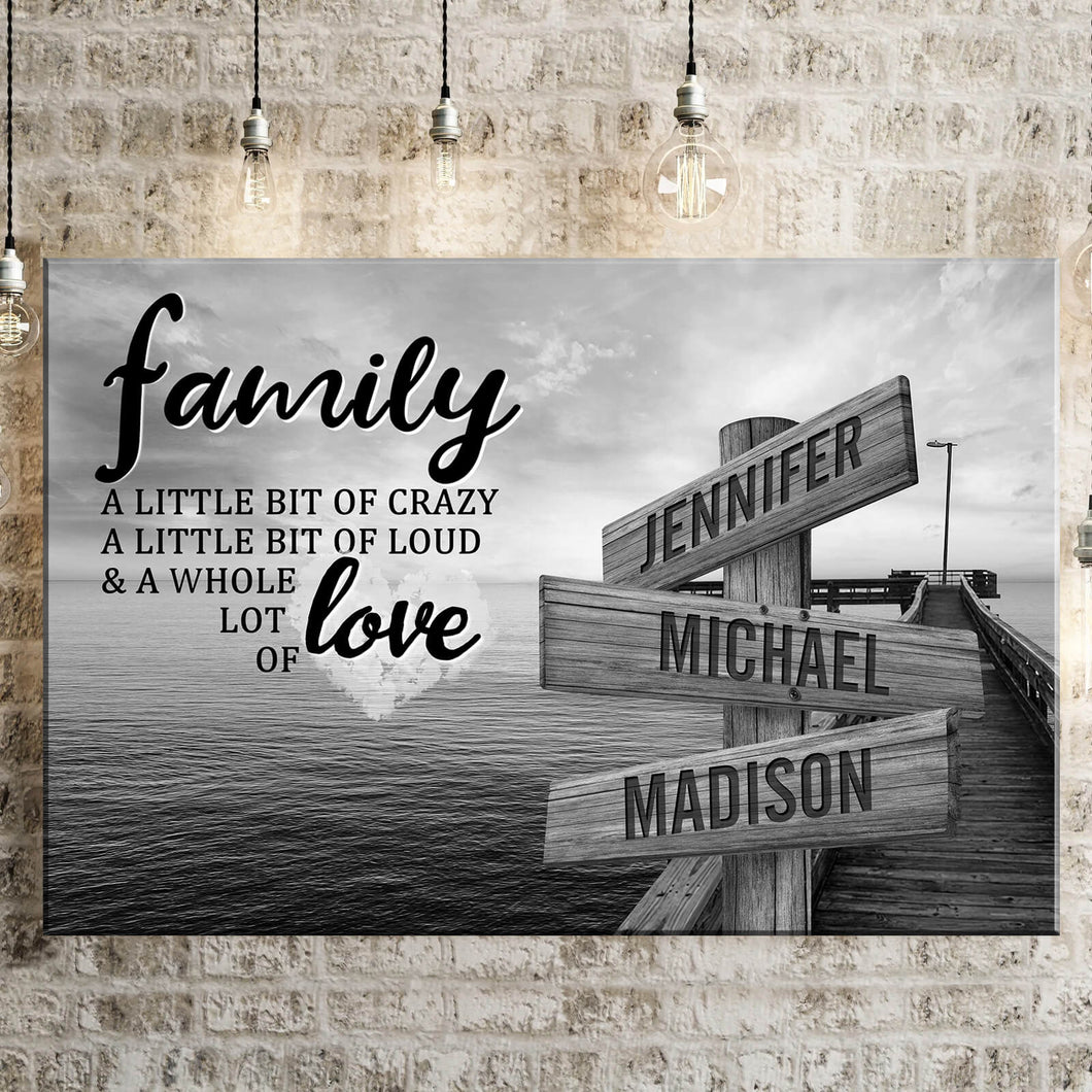 Seaside Dock A Little Whole Lot of Love Multi-Names Premium Canvas Poster